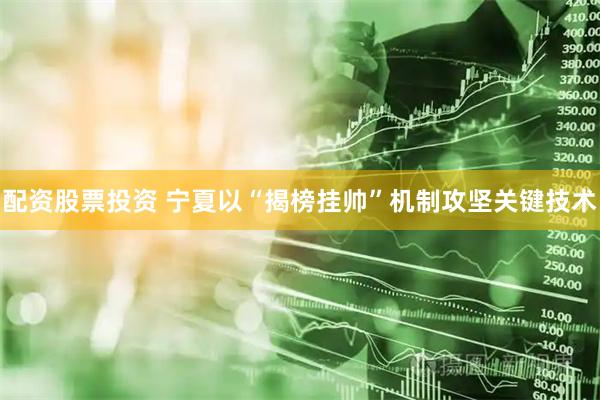 配资股票投资 宁夏以“揭榜挂帅”机制攻坚关键技术